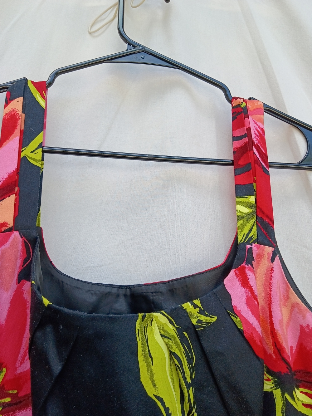 Lane Bryant Black Midi Dress with Red & Pink Floral Print - Picture 4 of 4